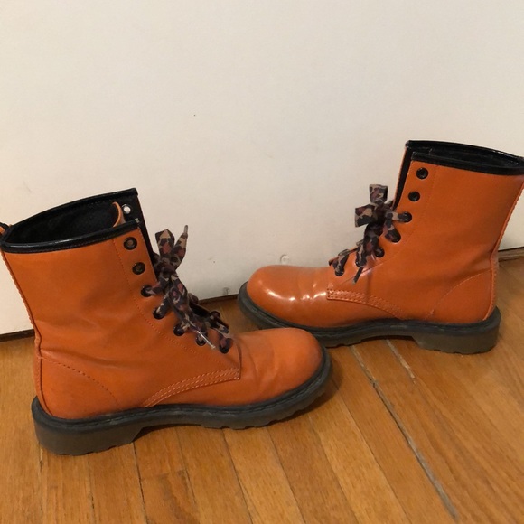 Orange Combat Boots - Picture 4 of 6